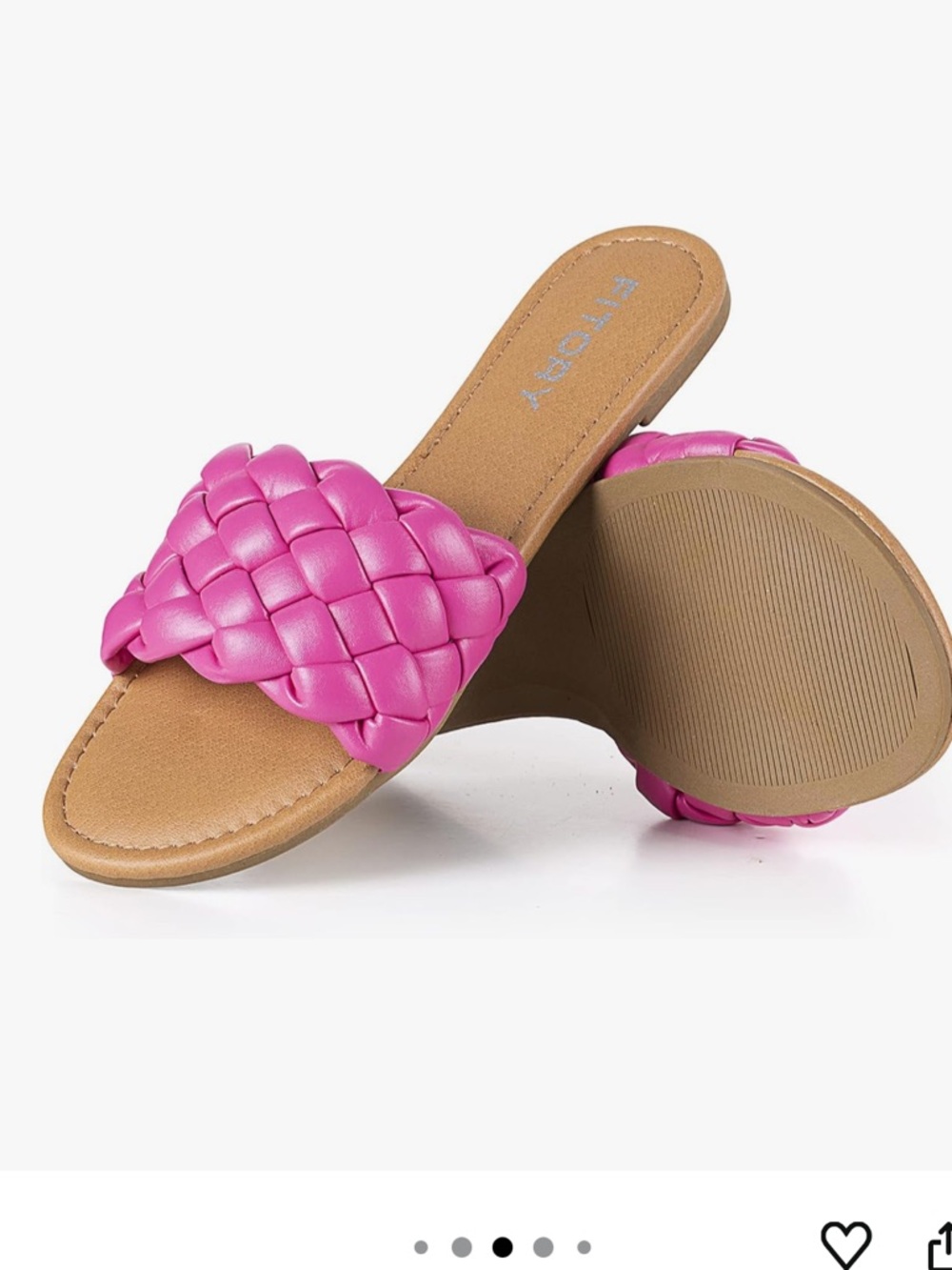 Fitory Braided Slide Sandals in Bright Pink